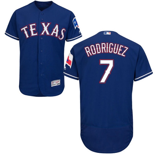 Rangers #7 Ivan Rodriguez Blue Flexbase Authentic Collection Stitched MLB Jersey - Click Image to Close